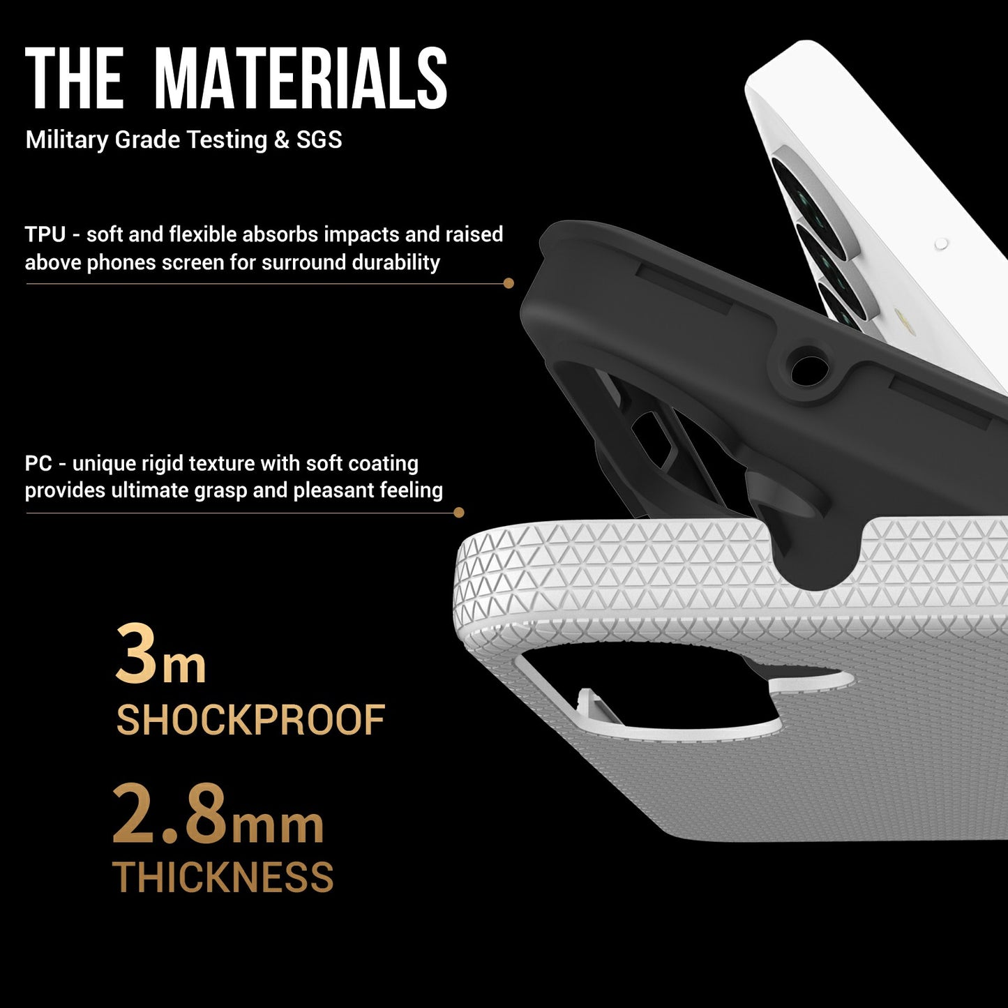 For Samsung Galaxy A16 5G / A16 4G Case TPU+PC Four Corner Anti-Drop Phone Cover - Silver