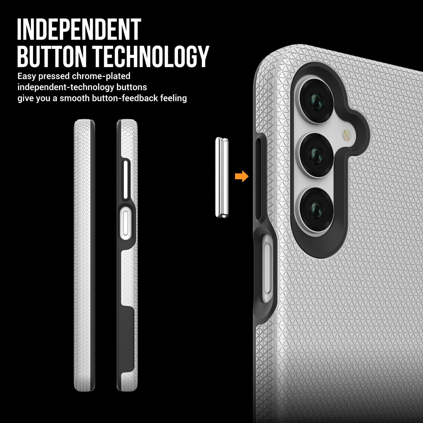 For Samsung Galaxy A16 5G / A16 4G Case TPU+PC Four Corner Anti-Drop Phone Cover - Silver