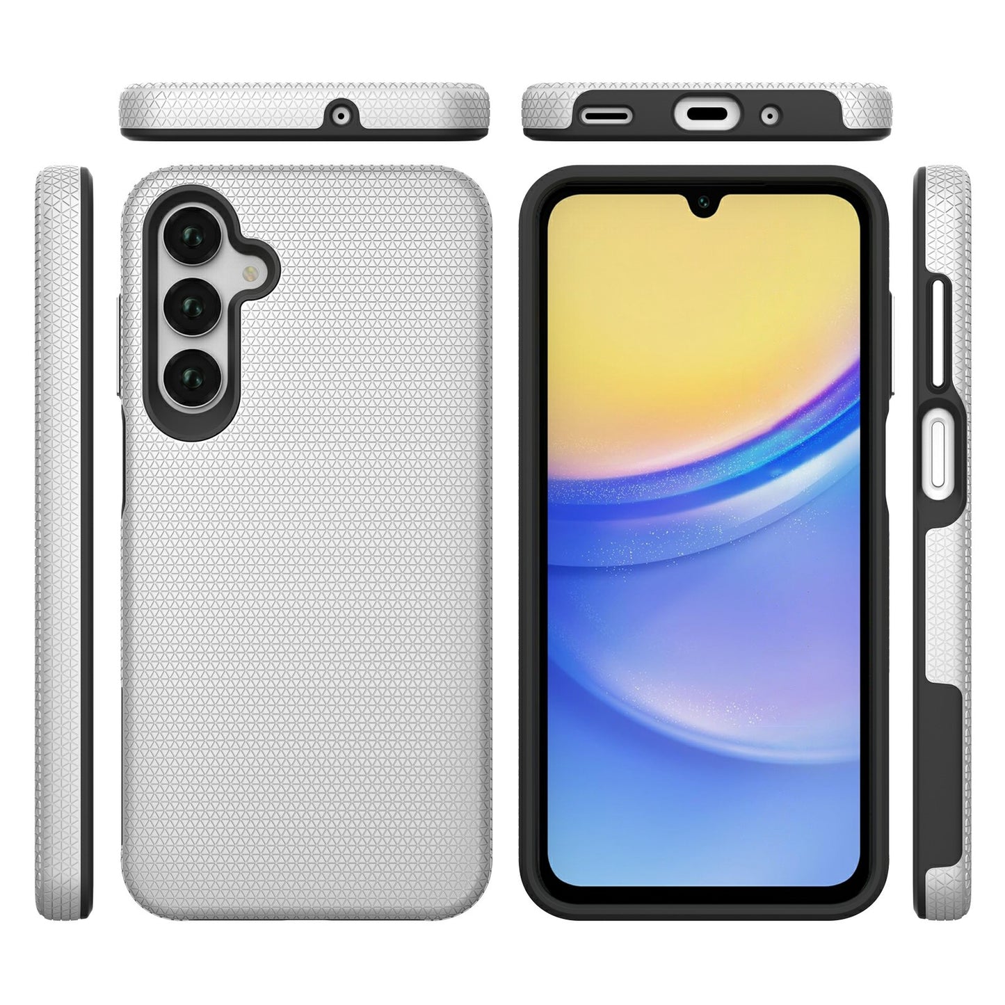 For Samsung Galaxy A16 5G / A16 4G Case TPU+PC Four Corner Anti-Drop Phone Cover - Silver