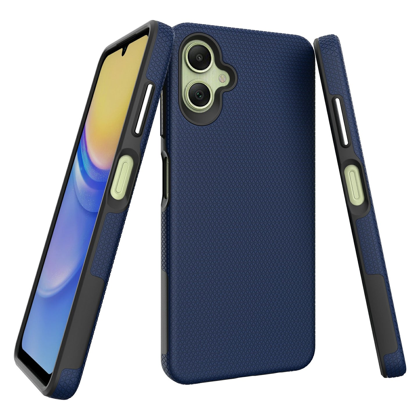 For Samsung Galaxy A06 Case TPU+PC Four Corner Anti-Drop Phone Cover - Navy Blue