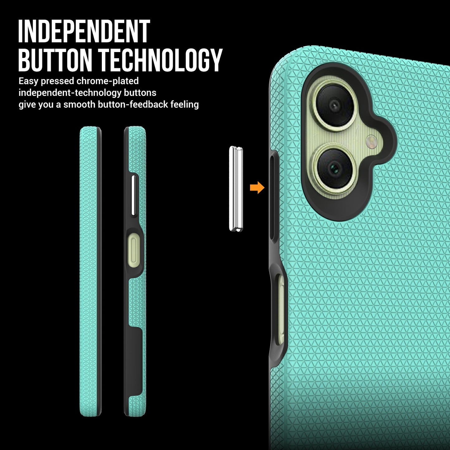 For Samsung Galaxy A06 Case TPU+PC Four Corner Anti-Drop Phone Cover - Mint Green