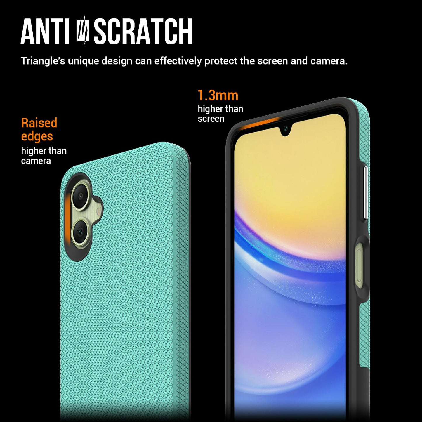 For Samsung Galaxy A06 Case TPU+PC Four Corner Anti-Drop Phone Cover - Mint Green