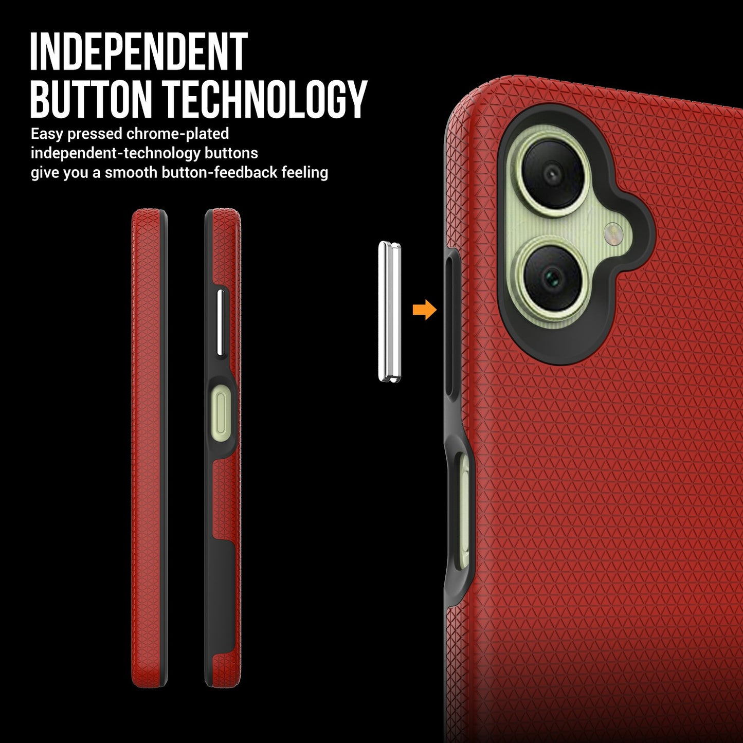 For Samsung Galaxy A06 Case TPU+PC Four Corner Anti-Drop Phone Cover - Red