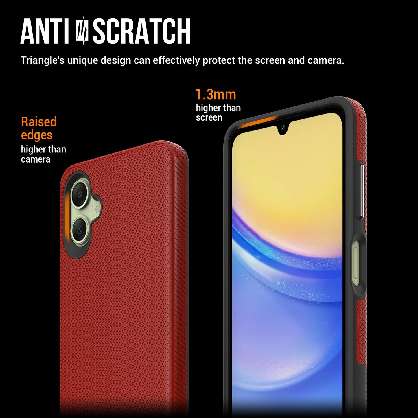 For Samsung Galaxy A06 Case TPU+PC Four Corner Anti-Drop Phone Cover - Red