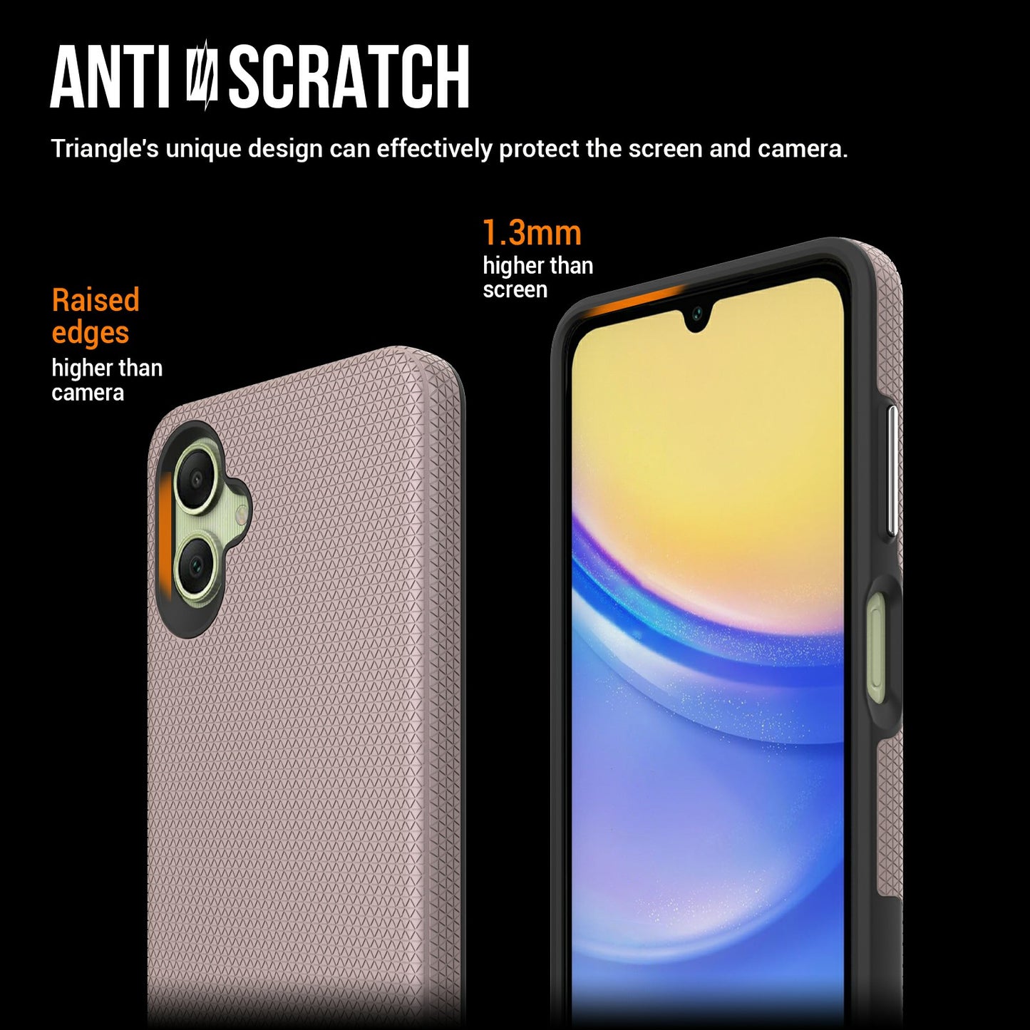 For Samsung Galaxy A06 Case TPU+PC Four Corner Anti-Drop Phone Cover - Rose Gold