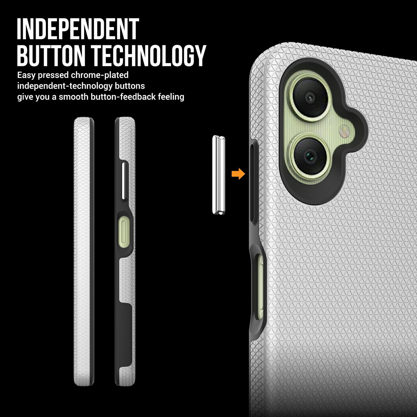 For Samsung Galaxy A06 Case TPU+PC Four Corner Anti-Drop Phone Cover - Silver