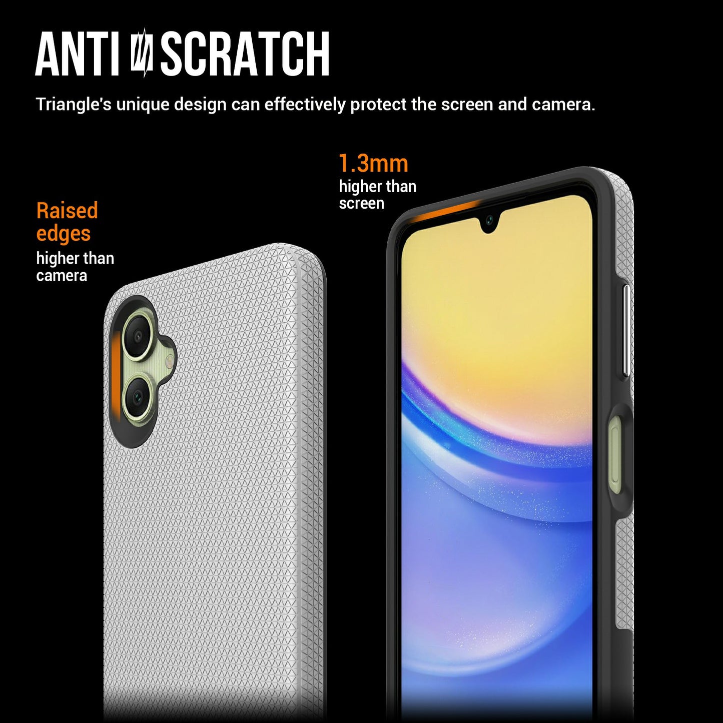 For Samsung Galaxy A06 Case TPU+PC Four Corner Anti-Drop Phone Cover - Silver