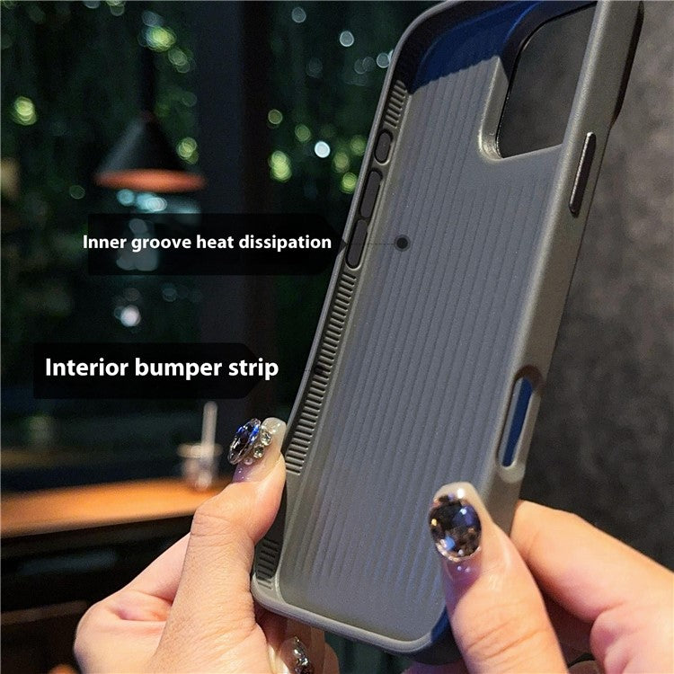 For iPhone 16 Pro Case Carbon Fiber Texture Leather+TPU+PC Skin-Touch Phone Cover - Black / Checkered