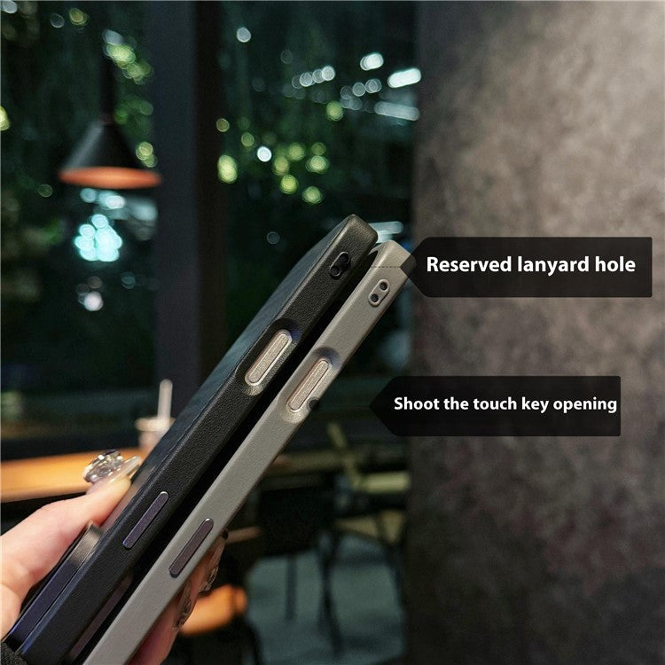 For iPhone 16 Pro Case Carbon Fiber Texture Leather+TPU+PC Skin-Touch Phone Cover - Black / Checkered