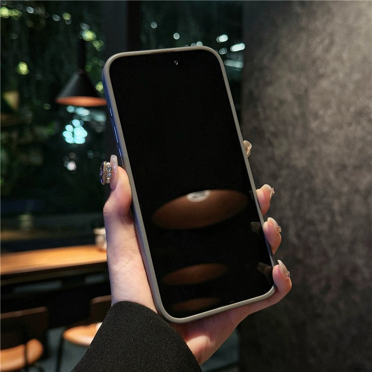 For iPhone 16 Pro Case Carbon Fiber Texture Leather+TPU+PC Skin-touch Phone Cover - Brown / Checkered