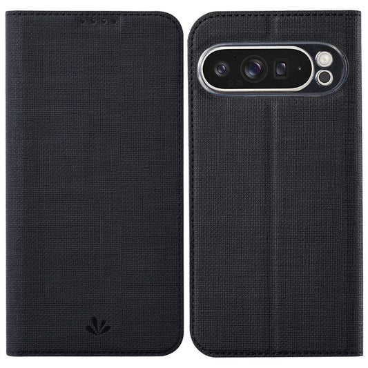 VILI DMX Series For Google Pixel 9 Pro XL Case Card Slot PU Leather Stand Phone Cover - Black