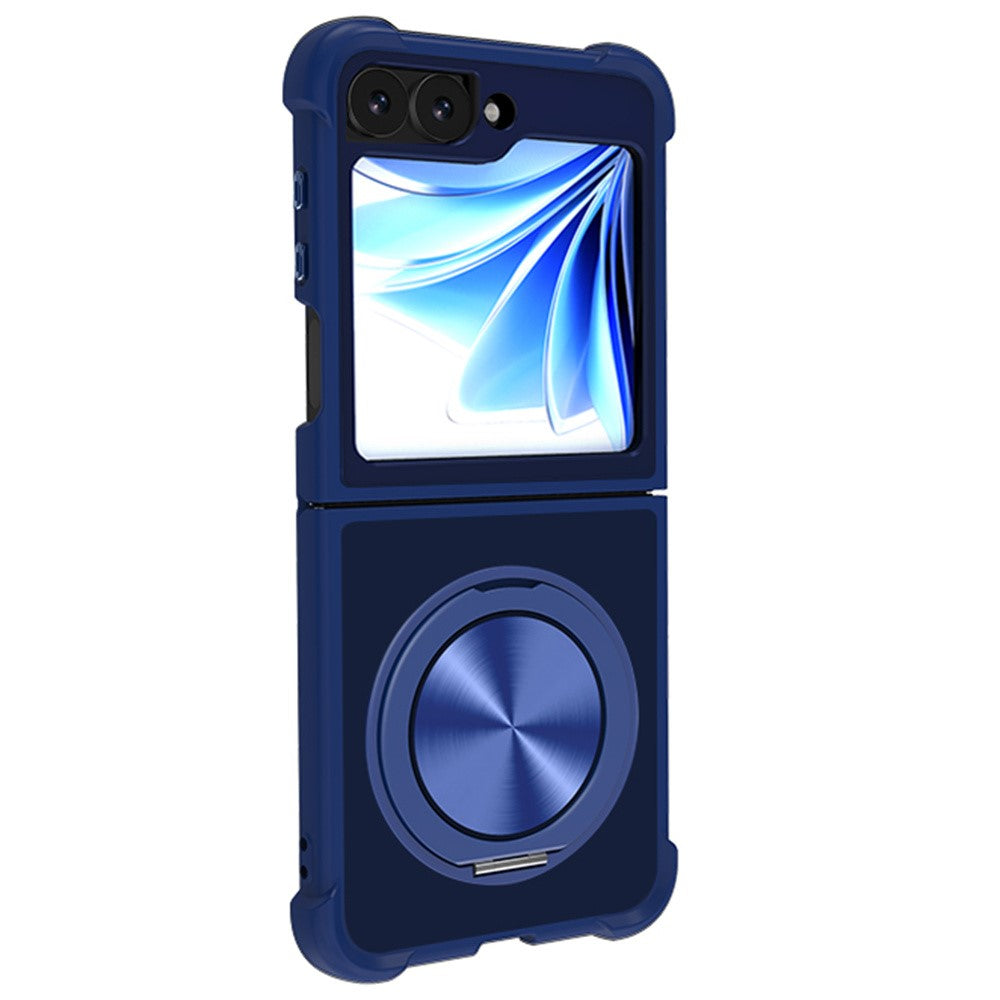For Samsung Galaxy Z Flip7 FE 5G / Z Flip6 5G Case Compatible with MagSafe CD Vein Kickstand TPU+PC Phone Cover - Blue