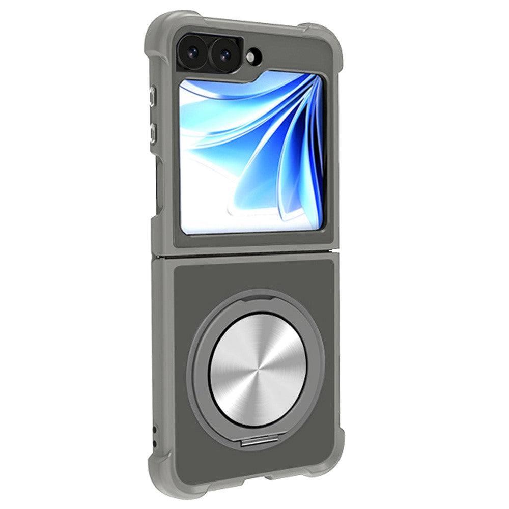 For Samsung Galaxy Z Flip7 FE 5G / Z Flip6 5G Case Compatible with MagSafe CD Vein Kickstand TPU+PC Phone Cover - Grey