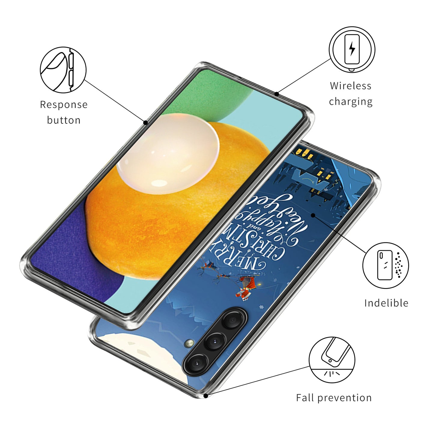 For Samsung Galaxy A16 5G / A16 4G Case Christmas Pattern Printing Soft TPU Phone Cover - Style B