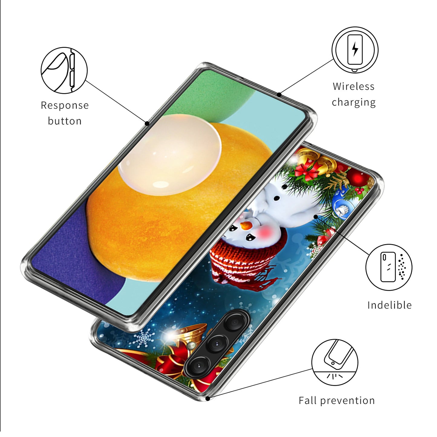 For Samsung Galaxy A16 5G / A16 4G Case Christmas Pattern Printing Soft TPU Phone Cover - Style E