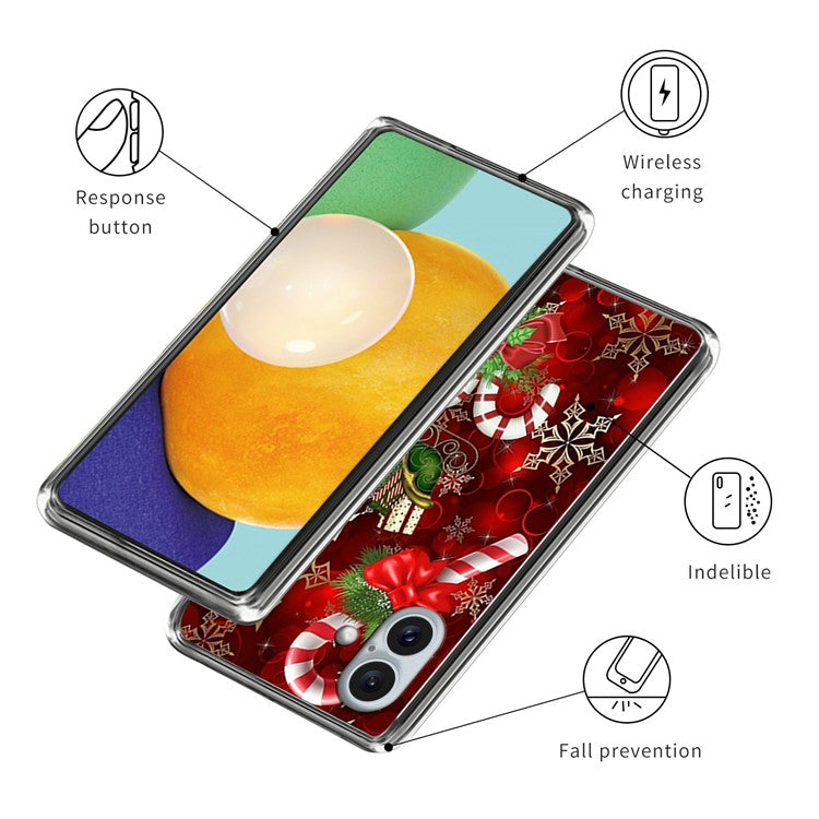 For iPhone 16 Plus Case Christmas Pattern Printing Soft TPU Phone Cover - Style A