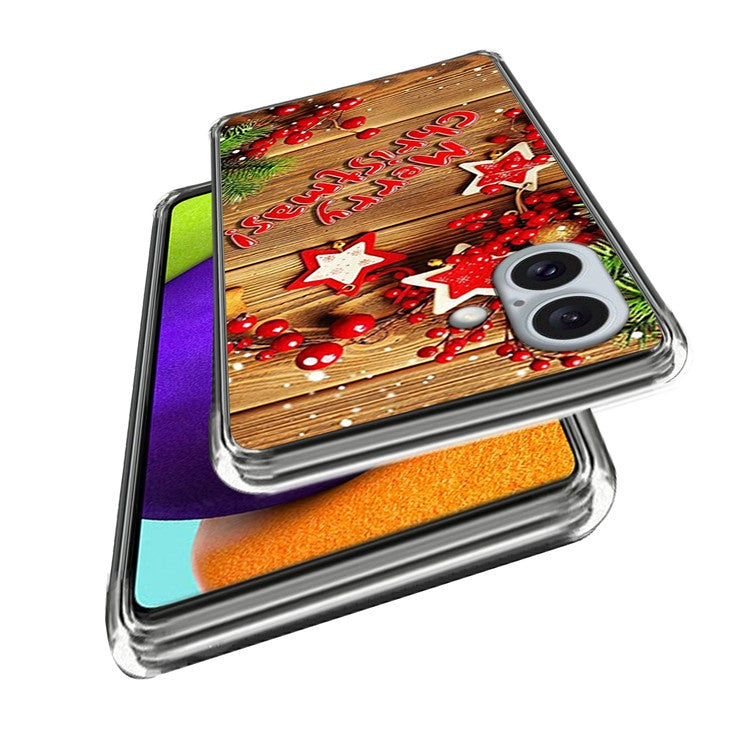 For iPhone 16 Case Christmas Pattern Printing Soft TPU Phone Cover - Style C