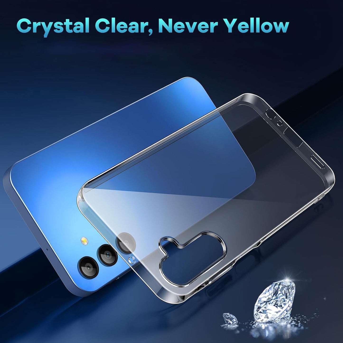 For Samsung Galaxy A16 5G / A16 4G Case TPU Clear Phone Cover + 2PCS Tempered Glass Screen Film 2.5D Arc Edge