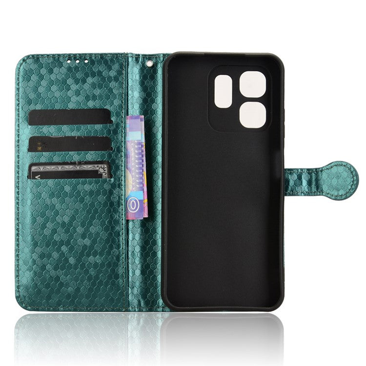 For Infinix Hot 50i 4G  /  Smart 9 4G Wallet Case Dot Pattern Imprint PU Leather Phone Cover - Green
