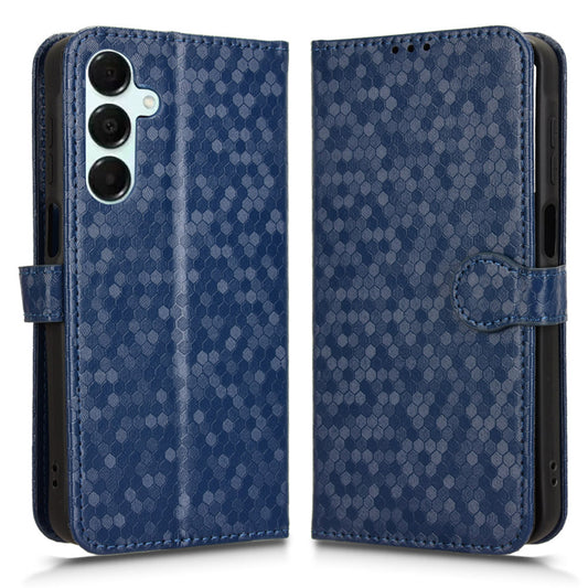 For Samsung Galaxy A16 5G / A16 4G Wallet Case Dot Pattern Imprint PU Leather Phone Cover - Dark Blue