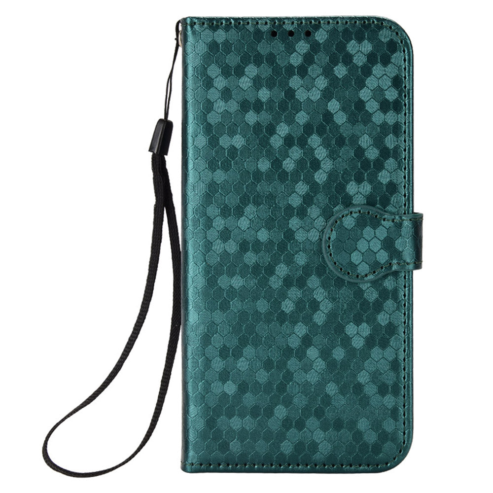 For Samsung Galaxy A16 5G / A16 4G Wallet Case Dot Pattern Imprint PU Leather Phone Cover - Green