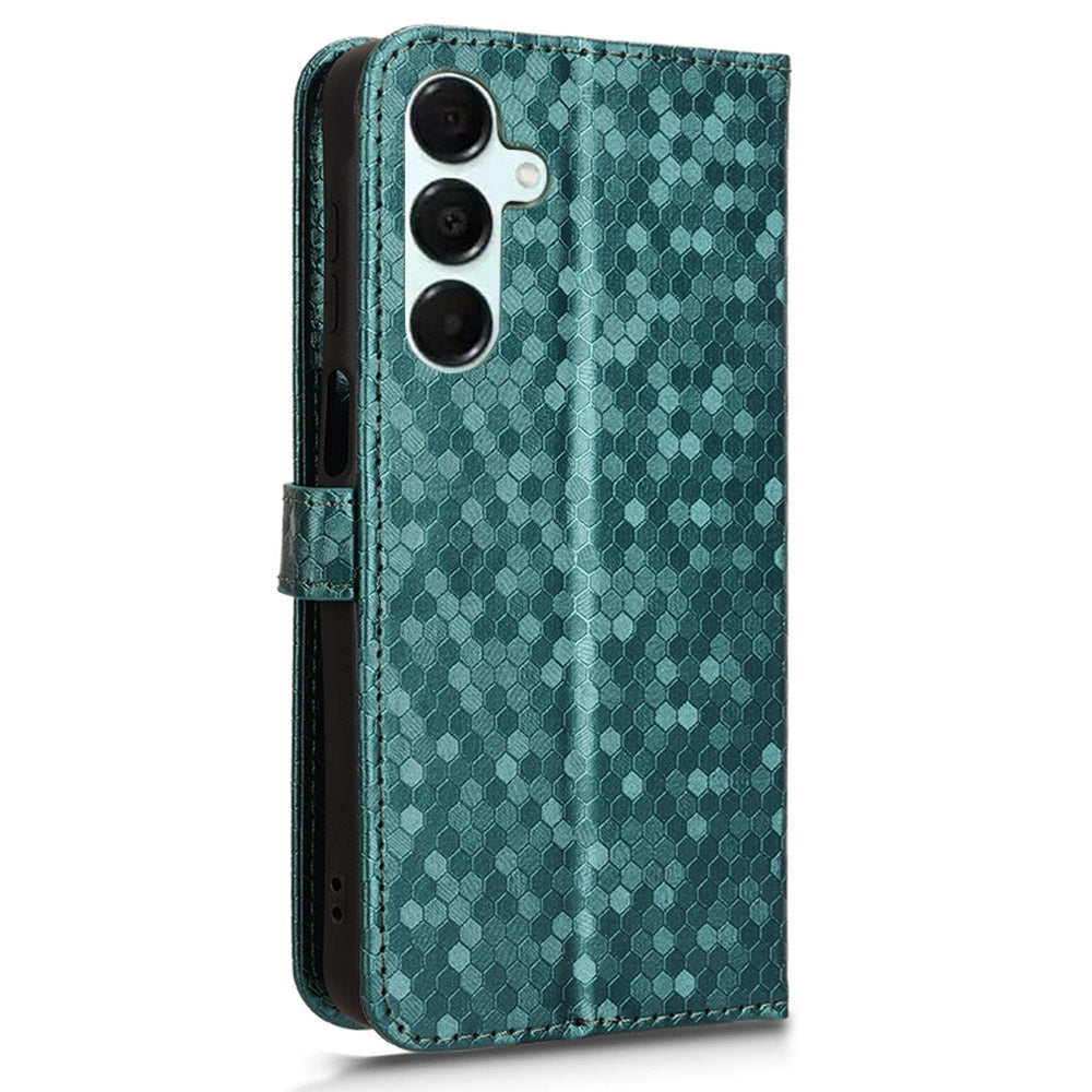 For Samsung Galaxy A16 5G / A16 4G Wallet Case Dot Pattern Imprint PU Leather Phone Cover - Green