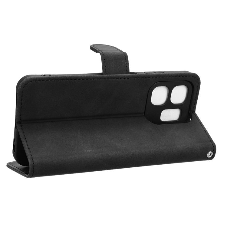 For Infinix Smart 9 4G  /  Hot 50i 4G Leather Case Skin-Feel Anti-Drop Wallet Flip Phone Cover - Black