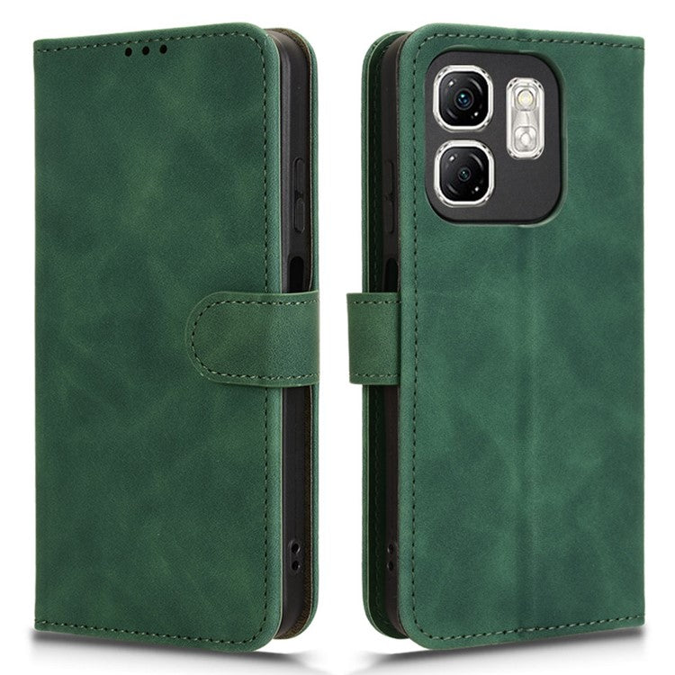 For Infinix Smart 9 4G  /  Hot 50i 4G Leather Case Skin-Feel Anti-Drop Wallet Flip Phone Cover - Green