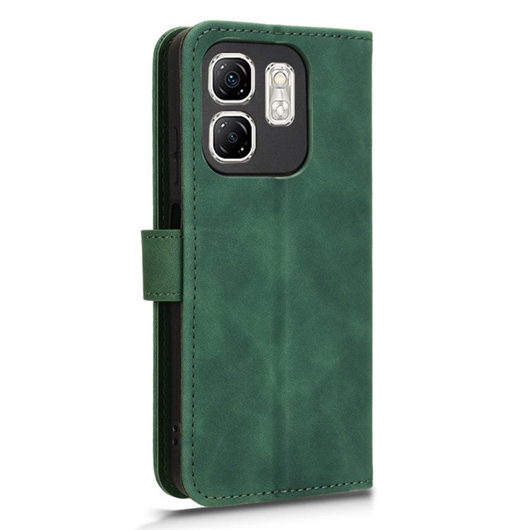 For Infinix Smart 9 4G  /  Hot 50i 4G Leather Case Skin-Feel Anti-Drop Wallet Flip Phone Cover - Green