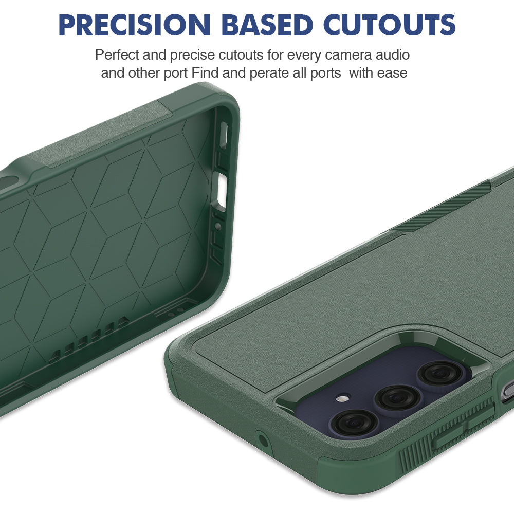For Samsung Galaxy A16 5G / A16 4G Case 2-in-1 PC+TPU Shockproof Phone Cover - Dark Green