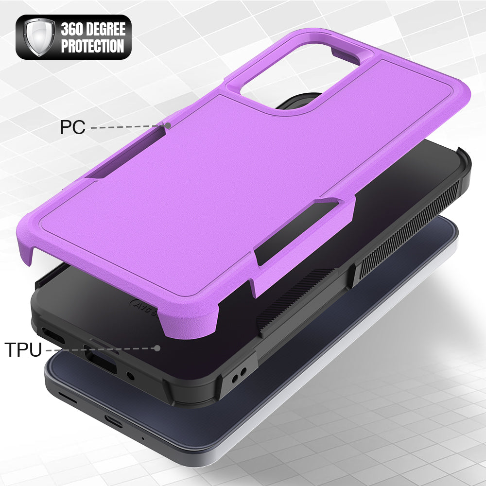 For Samsung Galaxy A16 5G / A16 4G Case 2-in-1 PC+TPU Shockproof Phone Cover - Purple