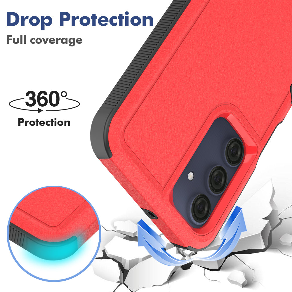For Samsung Galaxy A16 5G / A16 4G Case 2-in-1 PC+TPU Shockproof Phone Cover - Red