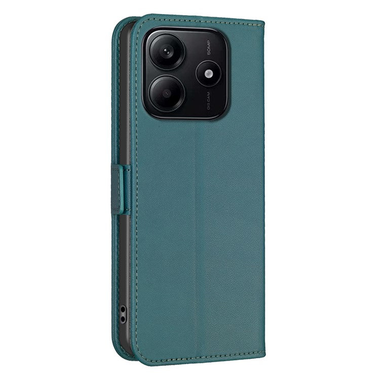 BINFEN COLOR BF31 For Xiaomi Redmi Note 14 5G Case PU Leather Flip Folio Phone Wallet Cover - Green