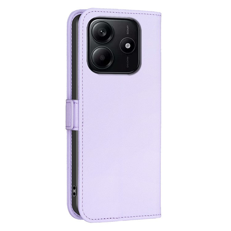 BINFEN COLOR BF31 For Xiaomi Redmi Note 14 5G Case PU Leather Flip Folio Phone Wallet Cover - Purple