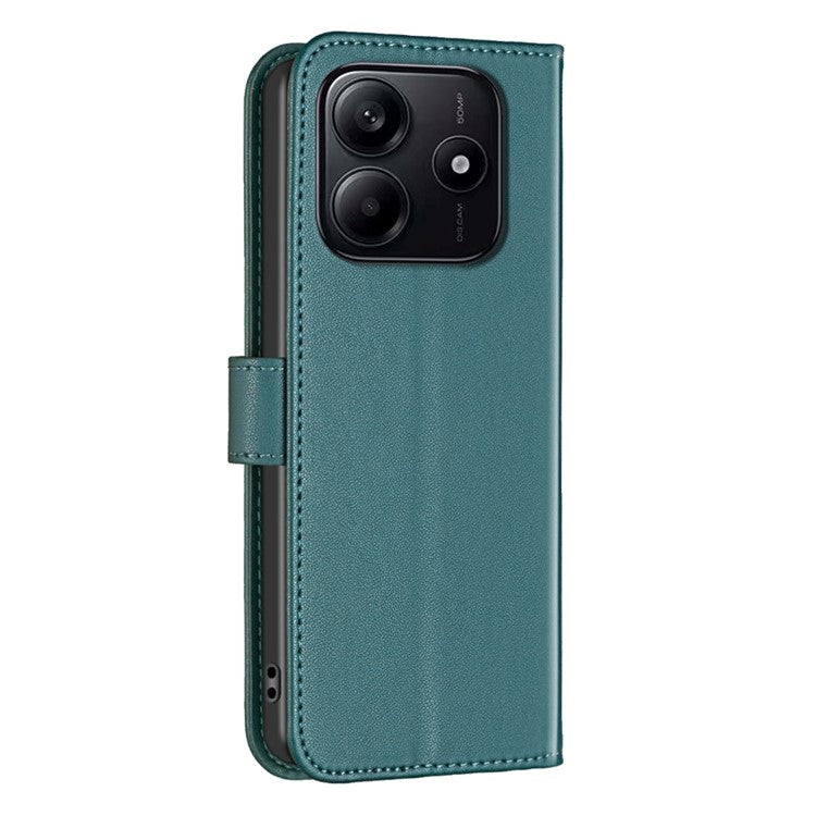 BINFEN COLOR BF17 For Xiaomi Redmi Note 14 5G Case Wallet Folio Flip Leather Cover - Green