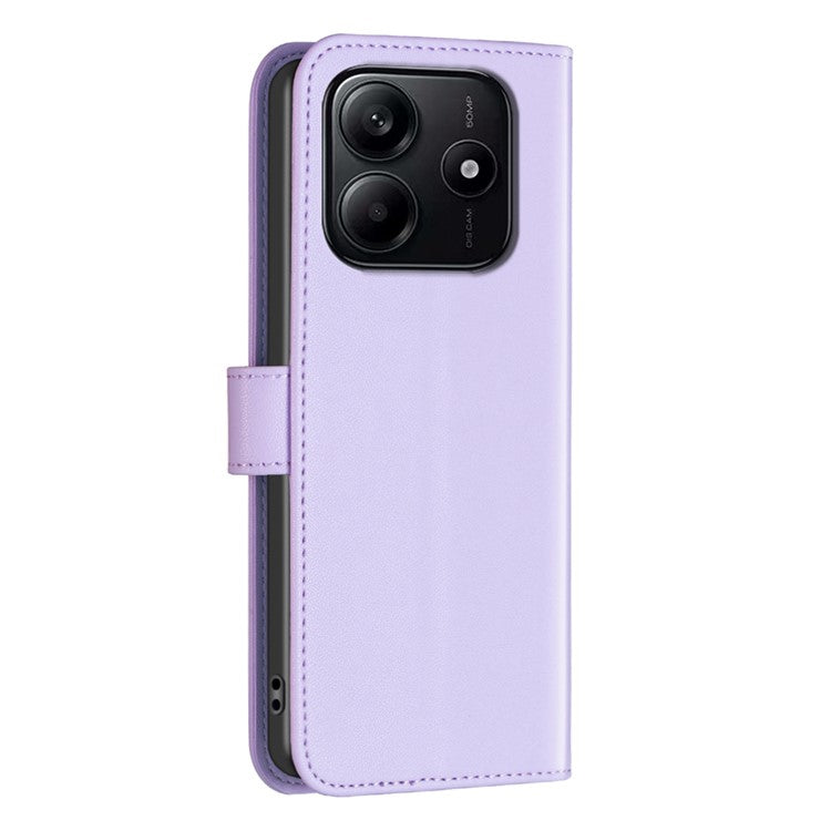 BINFEN COLOR BF17 For Xiaomi Redmi Note 14 5G Case Wallet Folio Flip Leather Cover - Purple