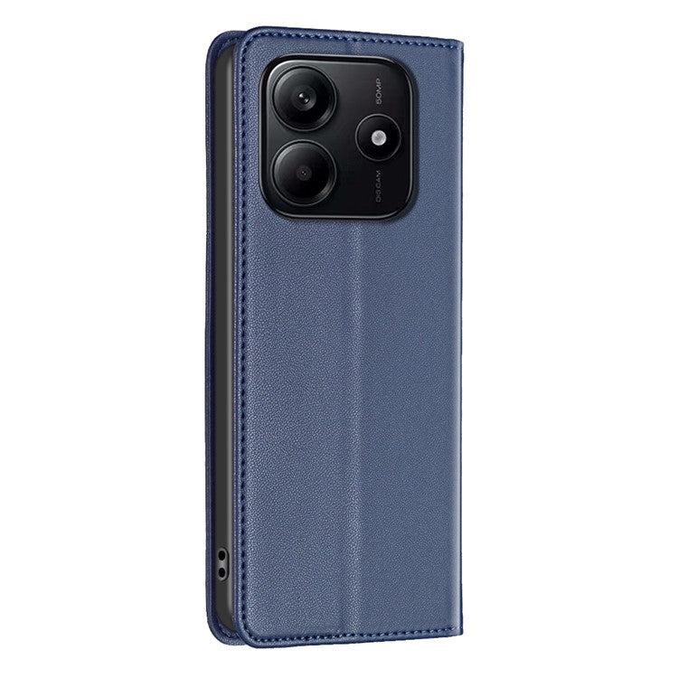 BINFEN COLOR BF18 For Xiaomi Redmi Note 14 5G Leather Case Card Slots Phone Cover - Blue