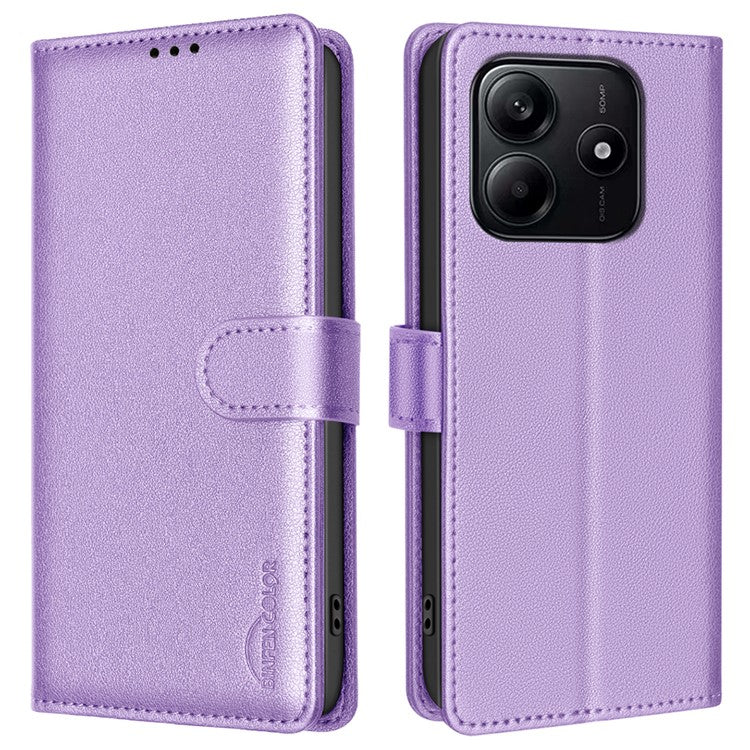 BINFEN COLOR BF32 For Xiaomi Redmi Note 14 5G Leather Case Wallet RFID Blocking Phone Cover - Purple