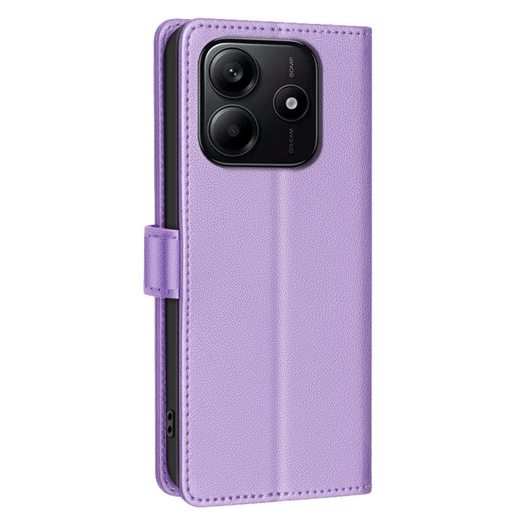 BINFEN COLOR BF32 For Xiaomi Redmi Note 14 5G Leather Case Wallet RFID Blocking Phone Cover - Purple