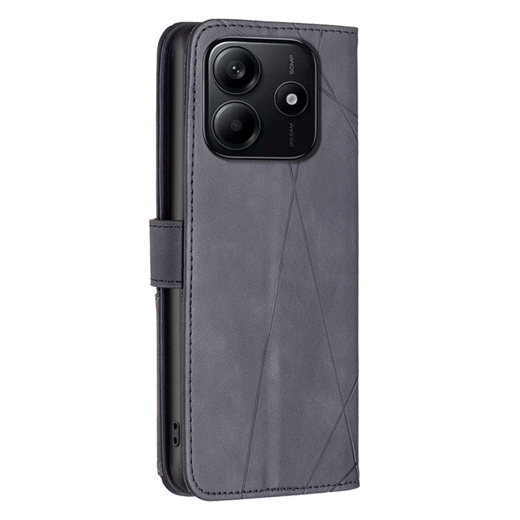 BINFEN COLOR BF05 For Xiaomi Redmi Note 14 5G Case Leather Phone Cover Wallet Stand - Black