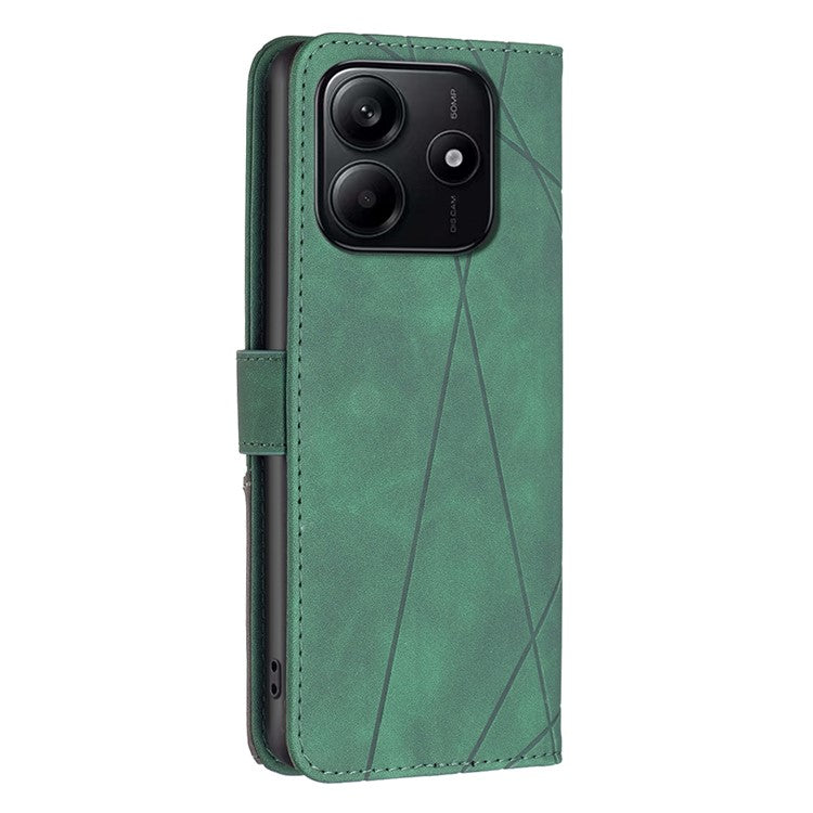 BINFEN COLOR BF05 For Xiaomi Redmi Note 14 5G Case Leather Phone Cover Wallet Stand - Green