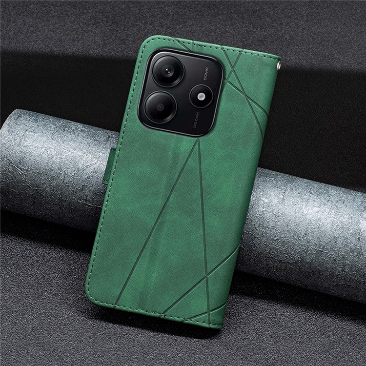 BINFEN COLOR BF05 For Xiaomi Redmi Note 14 5G Case Leather Phone Cover Wallet Stand - Green
