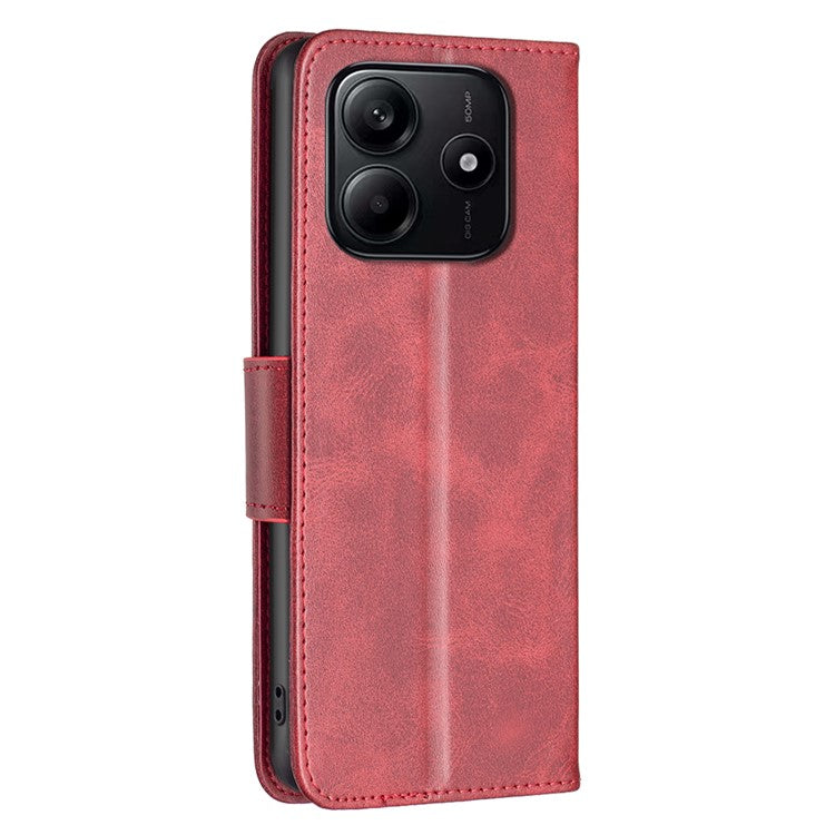 For Xiaomi Redmi Note 14 5G Case Shockproof PU Leather Cover with Wallet Card Slots - Red