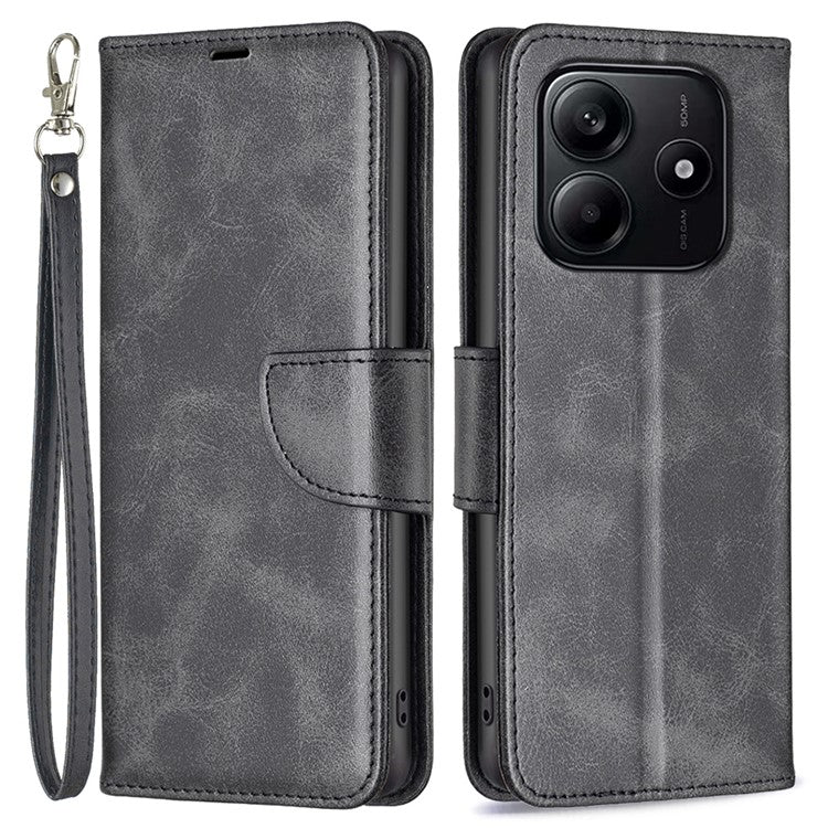 For Xiaomi Redmi Note 14 5G Case Shockproof PU Leather Cover with Wallet Card Slots - Black