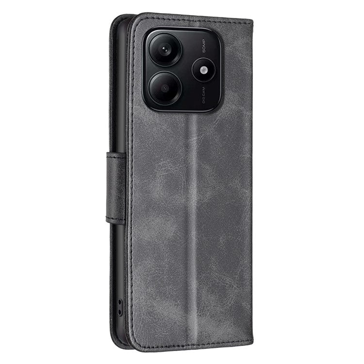 For Xiaomi Redmi Note 14 5G Case Shockproof PU Leather Cover with Wallet Card Slots - Black