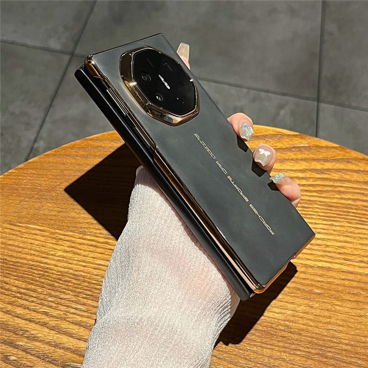 For Huawei Mate XT Ultimate Case Sheepskin Leather+PC Phone Cover - Black