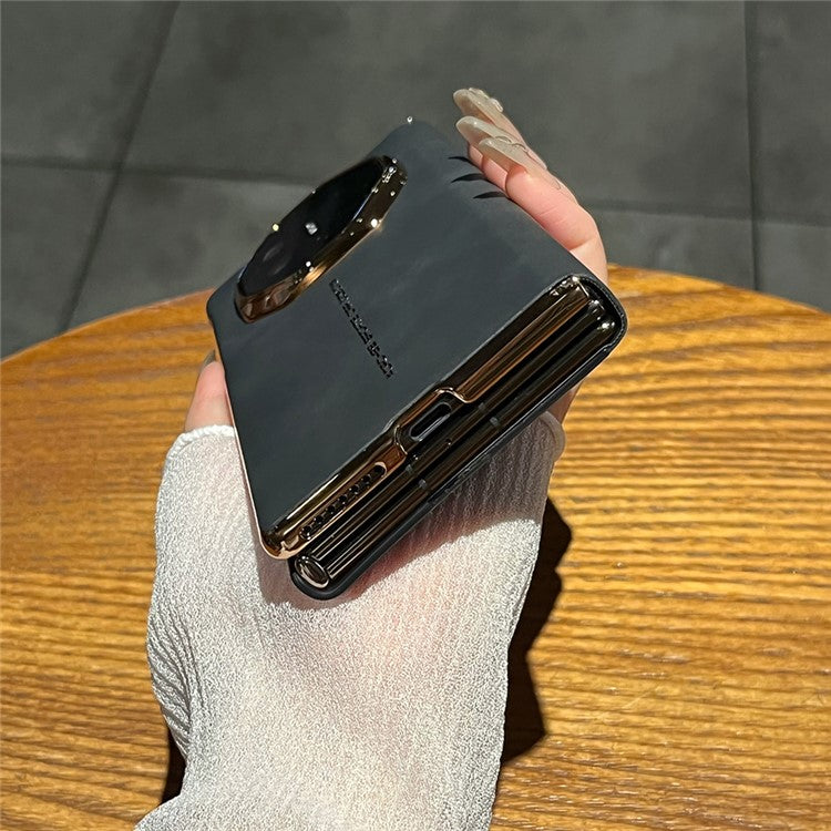 For Huawei Mate XT Ultimate Case Sheepskin Leather+PC Phone Cover - Black