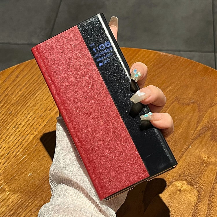 For Huawei Mate XT Ultimate Case Electroplating PU Leather+PC Phone Cover - Red