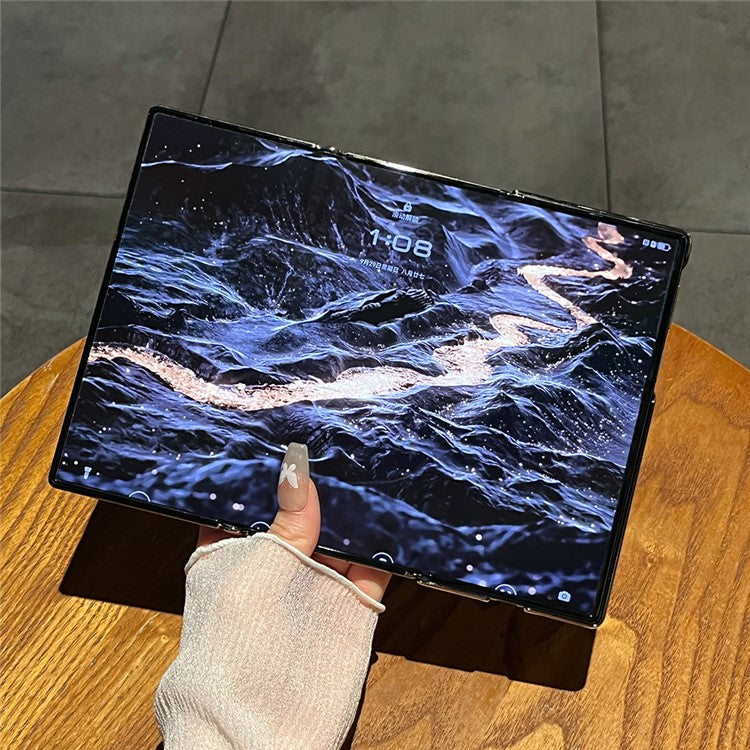 For Huawei Mate XT Ultimate Case Electroplating PU Leather+PC Phone Cover - Red