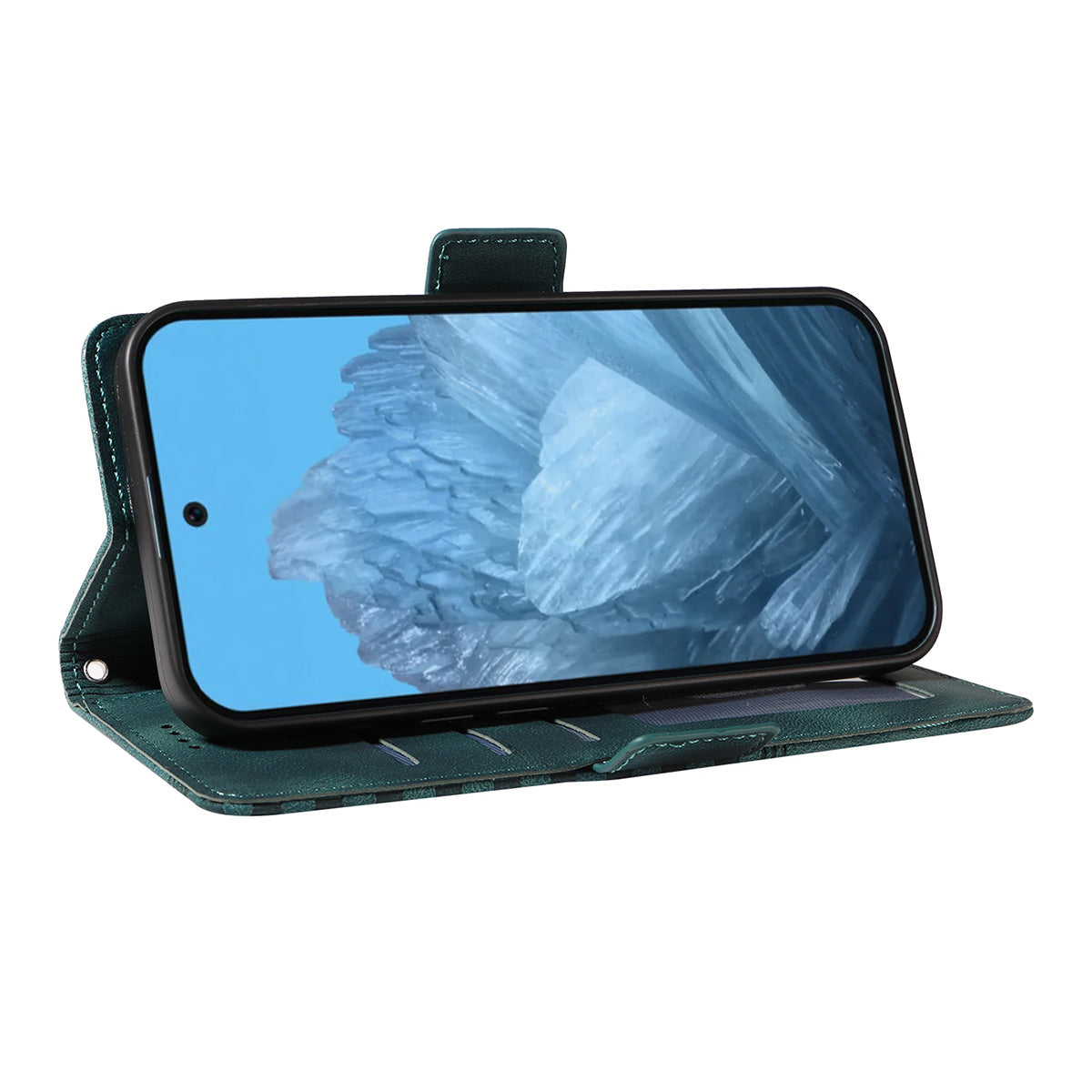 For Google Pixel 9 Pro ENKAY Starry Sky Pattern PU Leather Case Wallet Shockproof Phone Cover with Screen Film - Green